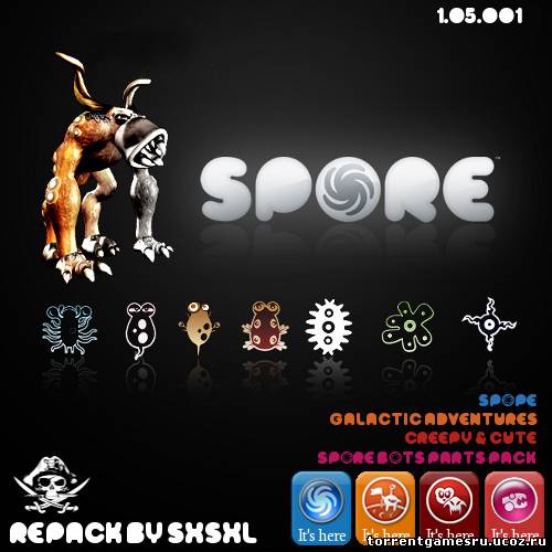 SPORE™ Anthology [Final Addons & Patches & Official Parts] [1.05.001] [RePack by SxSxL] [Rus] [2008 - 2009]